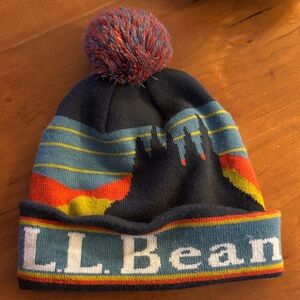 L.L. Bean Colorful Knit Pom-Pom Hat